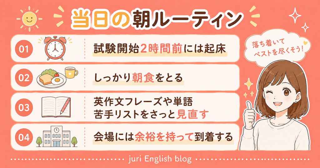 英検準1級:当日の朝ルーティン