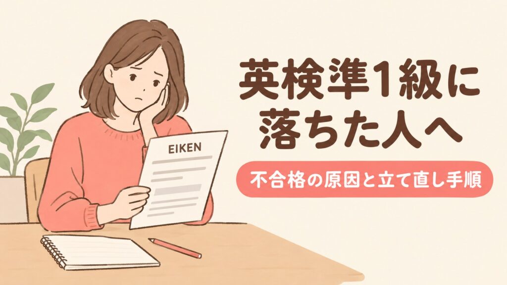 英検準1級に落ちた人へ 不合格の原因と立て直し手順